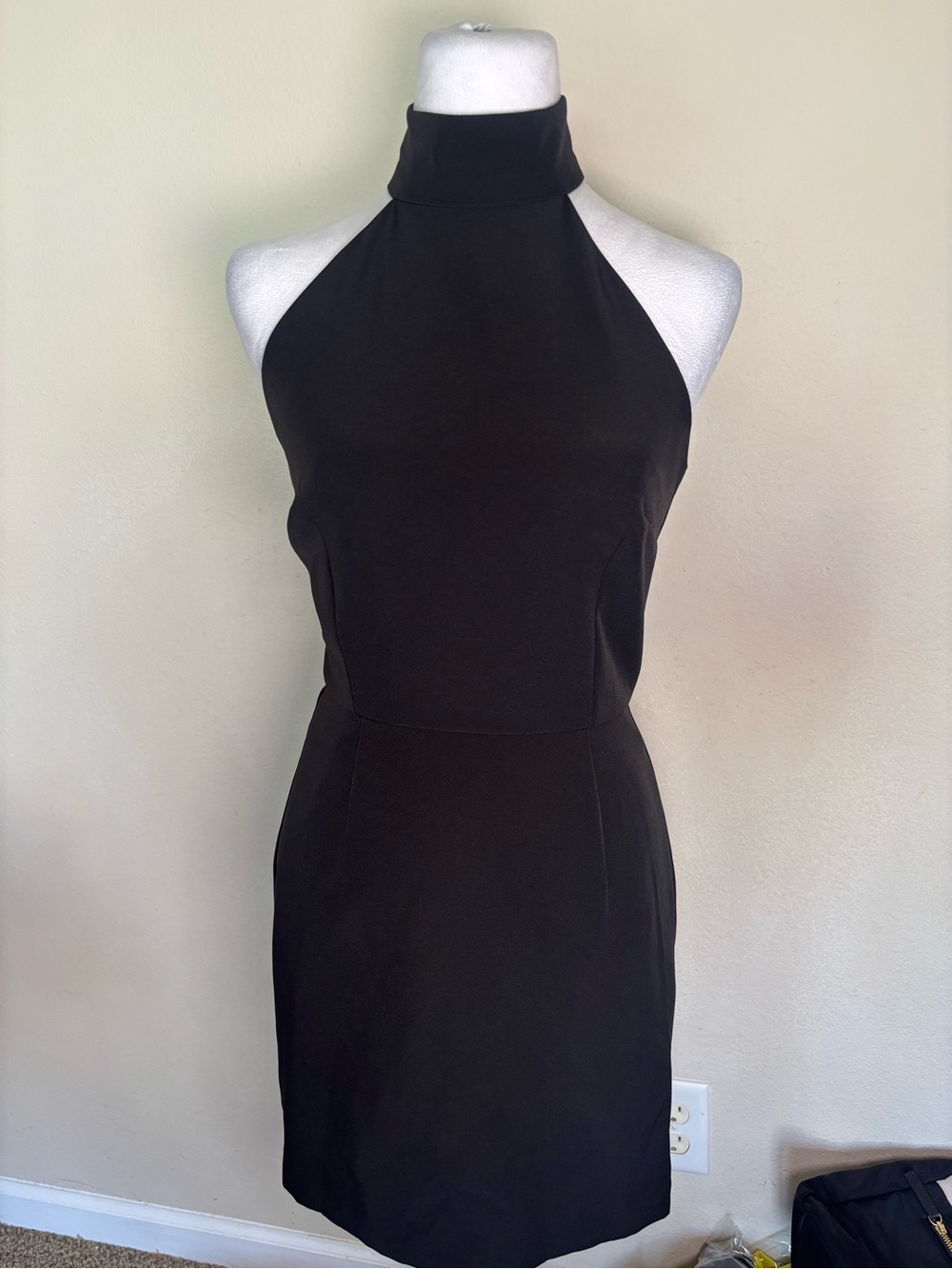 Gianni Bini Black Halter Neck Sleeveless Lined Dress Size 2 Zip Closure NWT